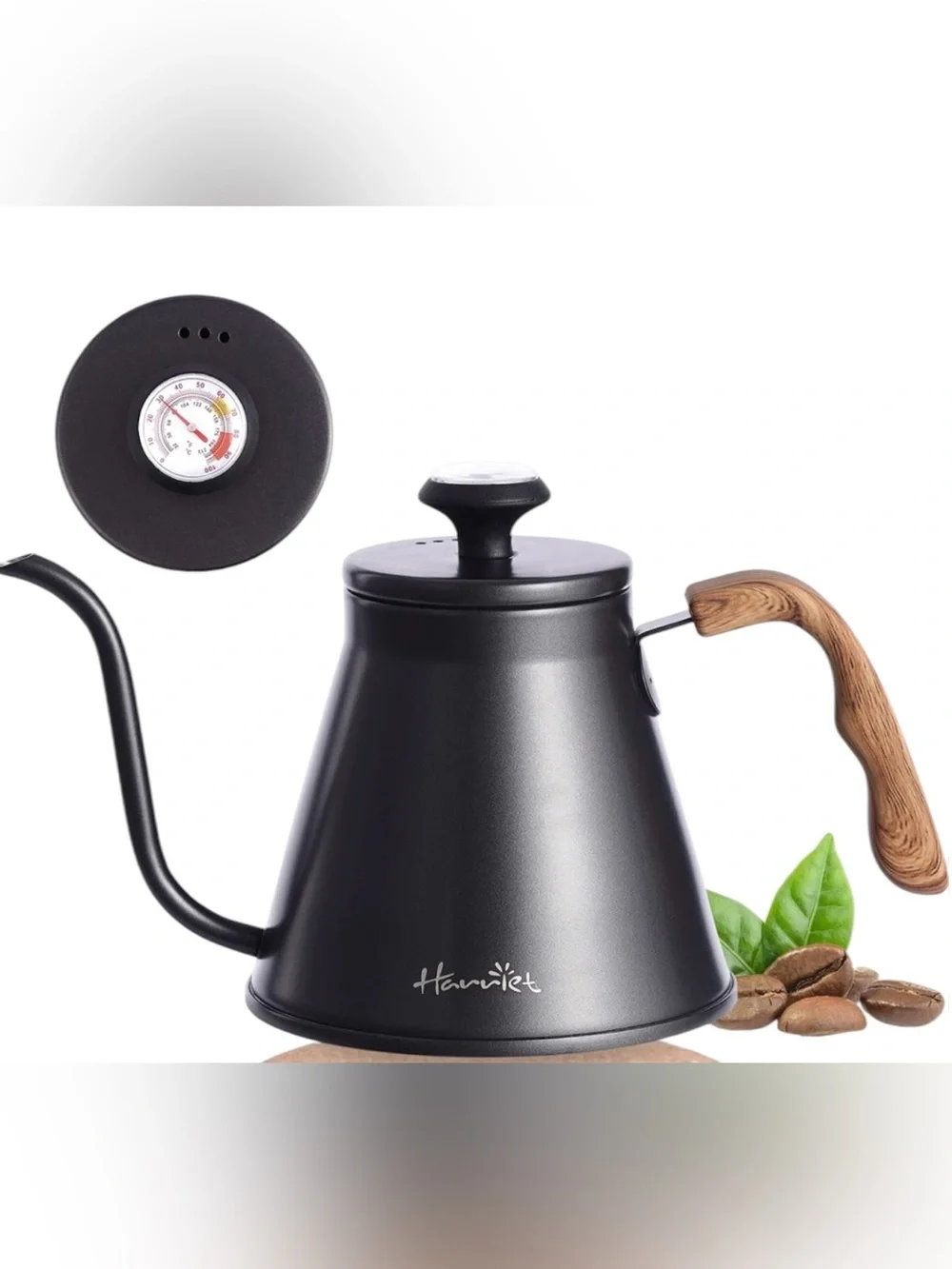 Harriet Gooseneck Kettle with Thermometer for Pour Over Coffee & Tea 37 fl oz,